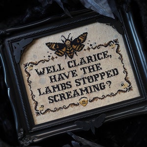 Have The Lambs Stopped Screaming? - Cross Stitch Pattern - Silence Of The Lambs, Hannibal, Horror, Deaths Head Moth, Hawk Moth, Gothic, Odd