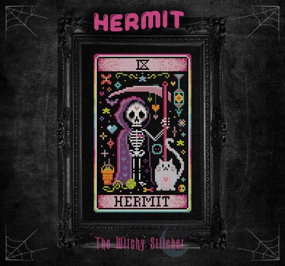 The Hermit - Nostalgic Tarot - Cross Stitch Pattern - Retro, 90's