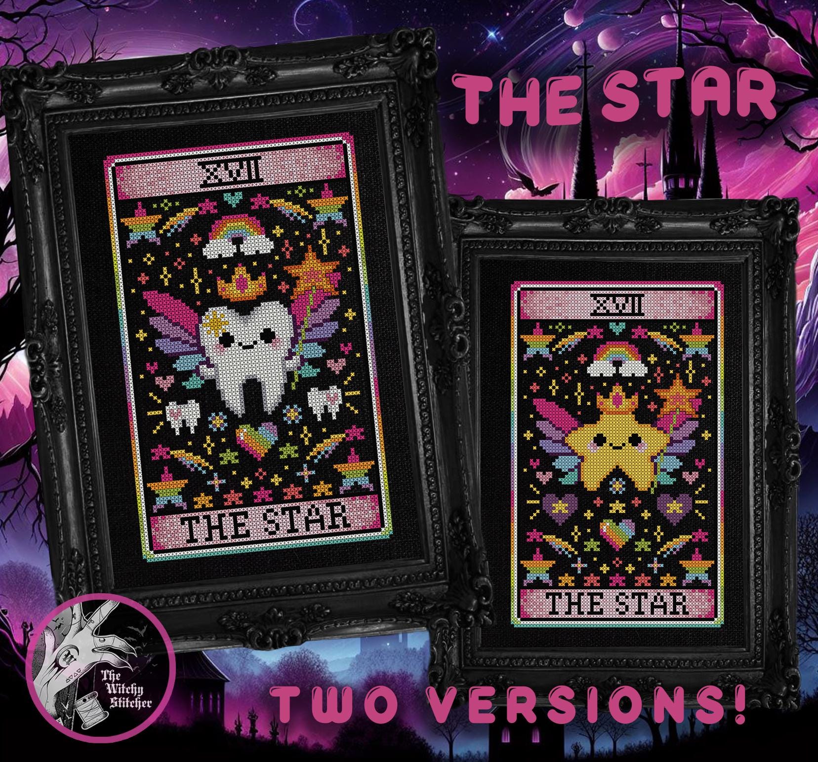 The Star - Nostalgic Tarot - Cross Stitch Pattern - Retro, 90's