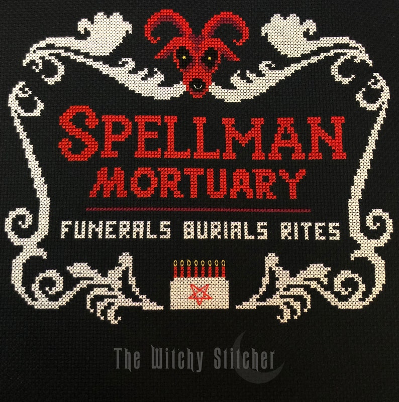 Spellman Mortuary  Occult Cross Stitch Pattern  Sabrina image 2