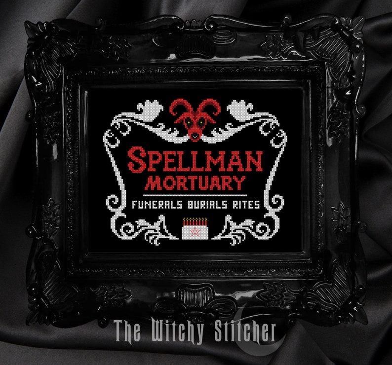 Spellman Mortuary  Occult Cross Stitch Pattern  Sabrina image 3