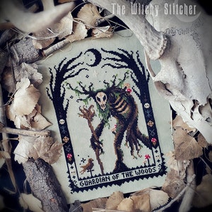 Leshy Cross Stitch Pattern Witch, Gothic, Witchcraft, Slavic Folklore, Forest Spirit, Guardian Of The Woods, Russian, Leshen, Witcher image 4