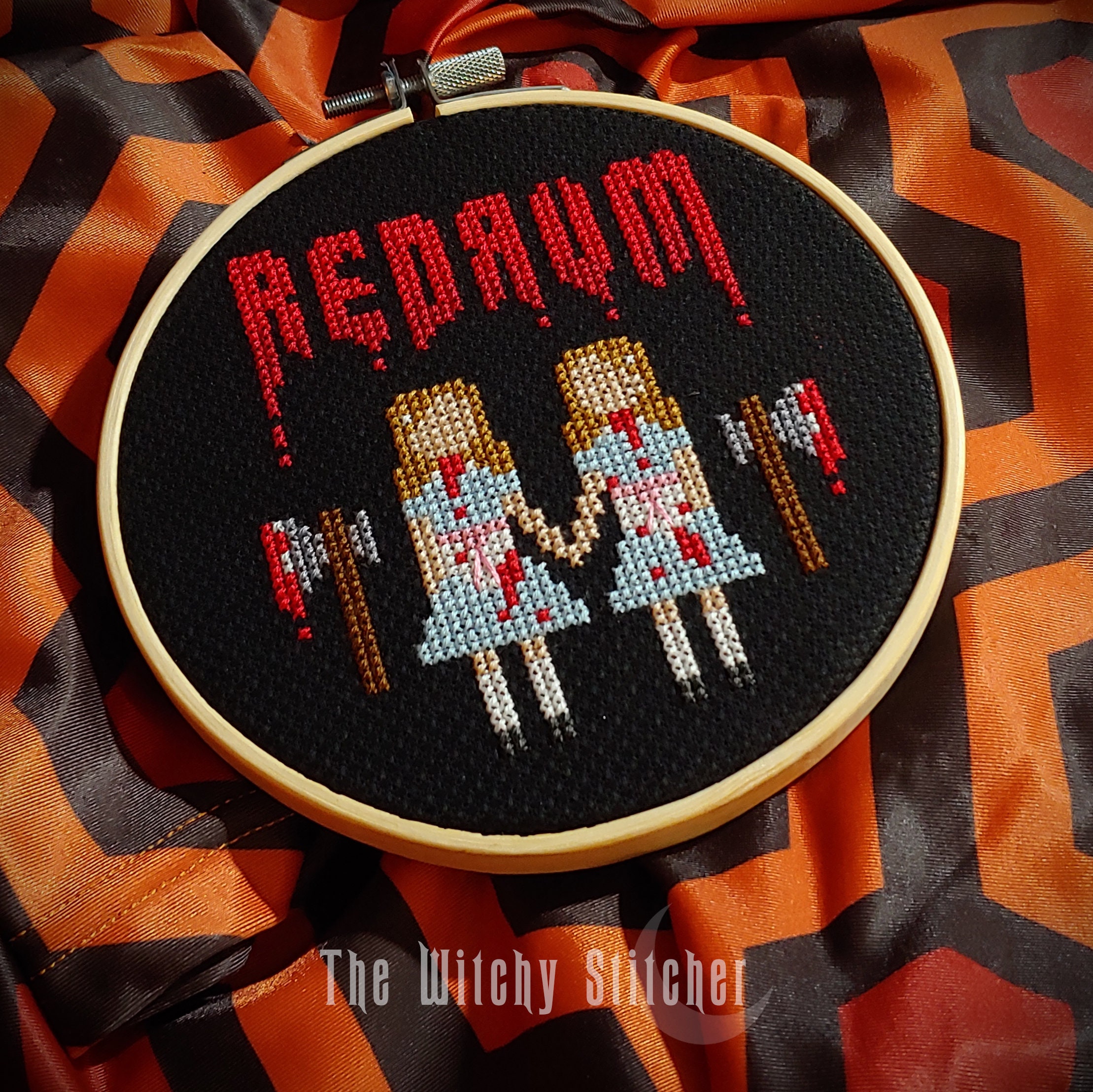 Redrum with Grady Twins Horror Cross Stitch Pattern Movie Etsy