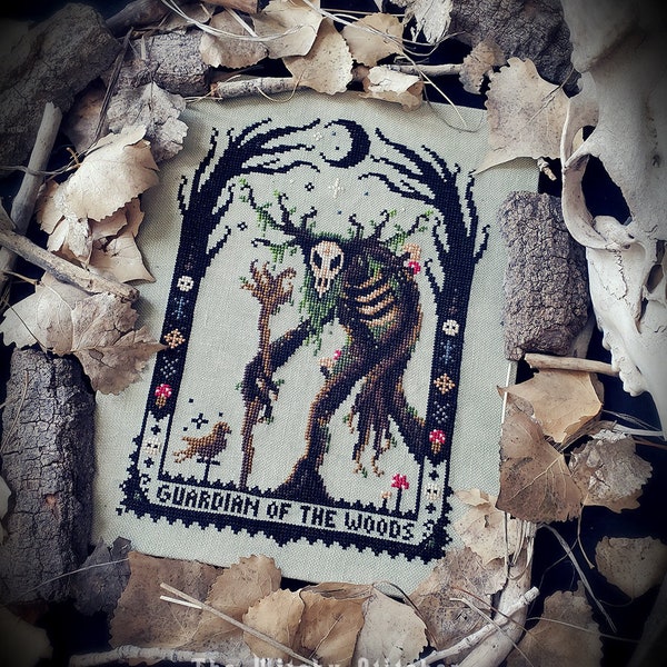 Leshy - Cross Stitch Patroon ~ Heks, Gotisch, Hekserij, Slavische Folklore, Forest Spirit, Guardian Of The Woods, Russisch, Leshen, Witcher