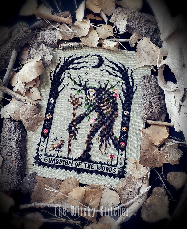 Leshy - Cross Stitch Pattern ~ Witch, Gothic, Witchcraft, Slavic Folklore, Forest Spirit, Guardian Of The Woods, Russian, Leshen, Witcher 