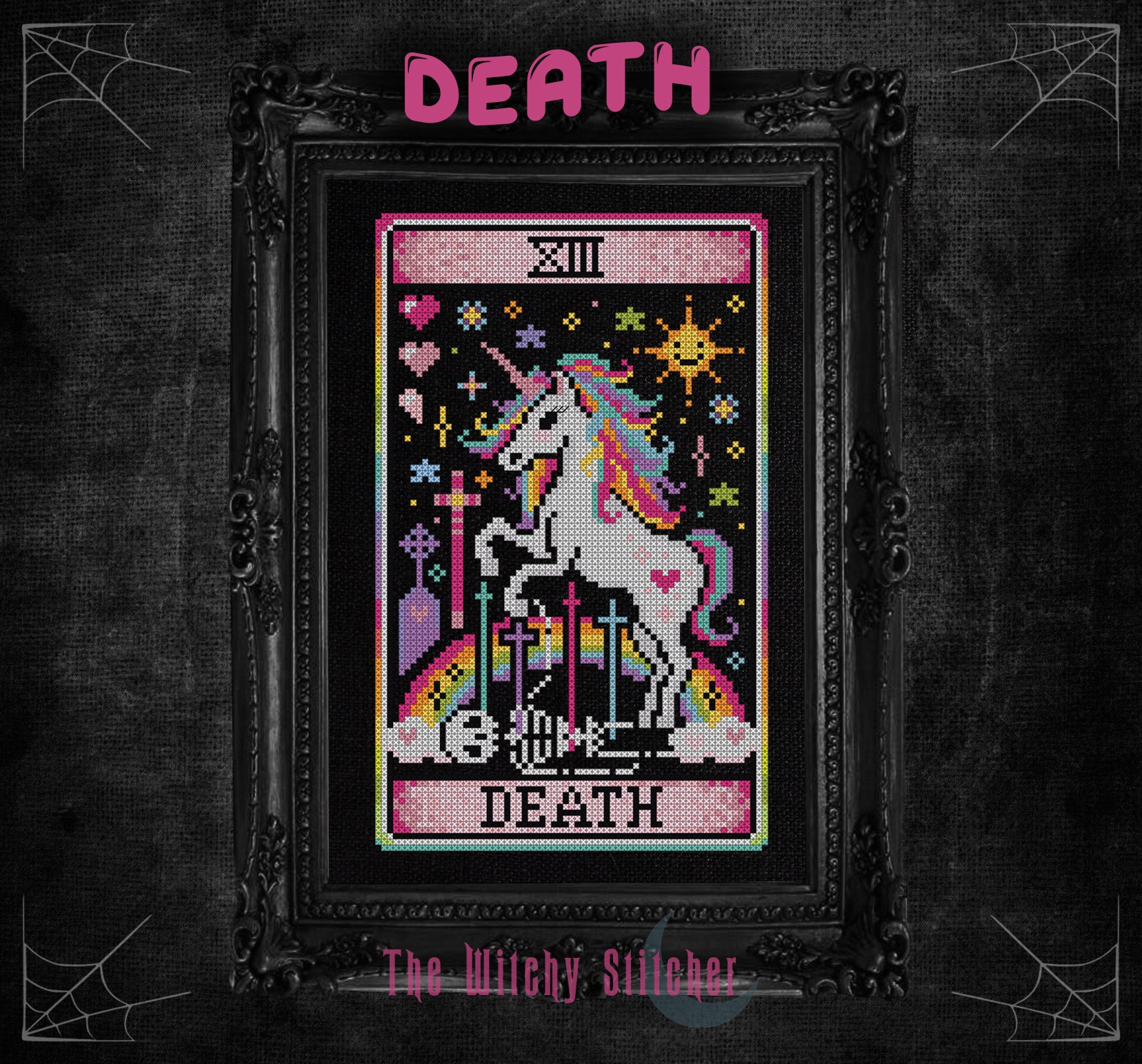 Death - Nostalgic Tarot - Cross Stitch Pattern - Retro, 90's