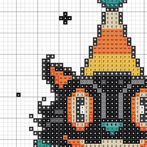 Hallow Kitty Surprise Cross Stitch Pattern Vintage, Beistle, Pumpkin, Bats, Primitive, Gothic, Spooky, DMC Etoile, Just Cross Stitch image 5