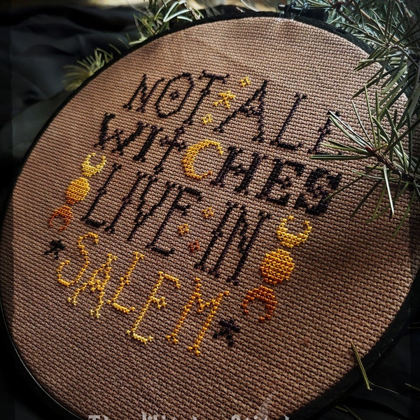 Not All Witches Live In Salem - Cross Stitch Pattern - Witchy, Occult, Modern, Wiccan, Wicca, Witchcraft, Gothic, Needlepoint