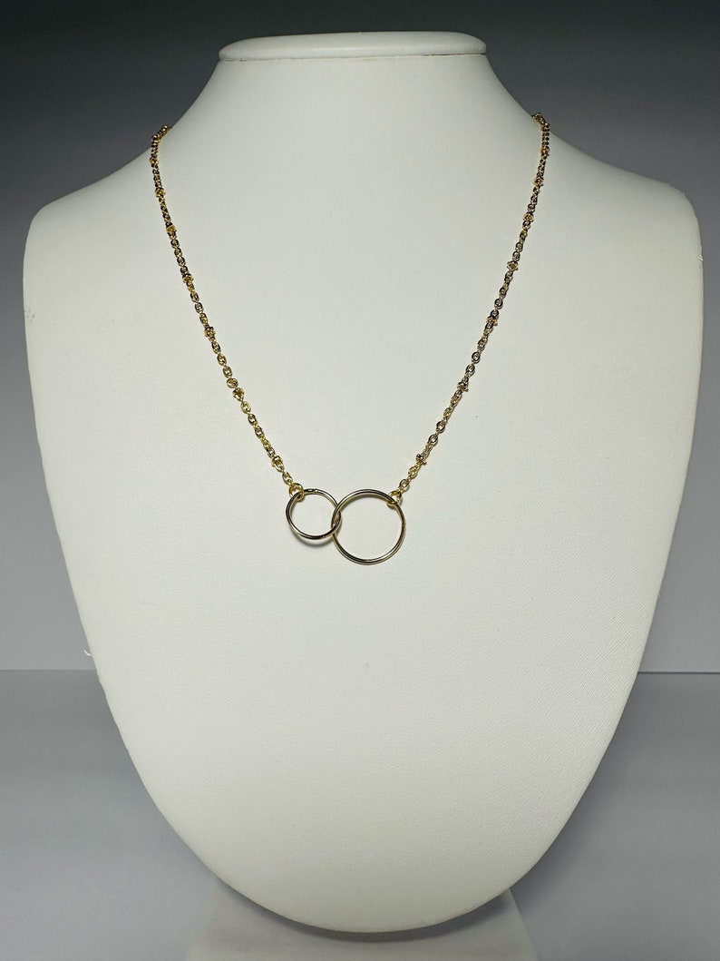 Double Hoop Necklace Gold Filled, Jewelry, Pendant, Hoop, Circle, Coin ...