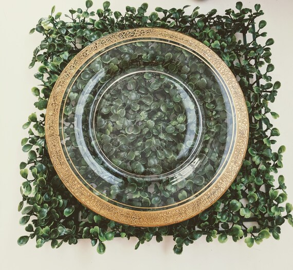 Vintage Glass Lunch Dessert Plates Gold Fl Detailed - Vintage Green Glass Dessert Plates Vintage Glass Lunch Dessert Plates Gold Fl Detailed - Vintage Green Glass Dessert Plates