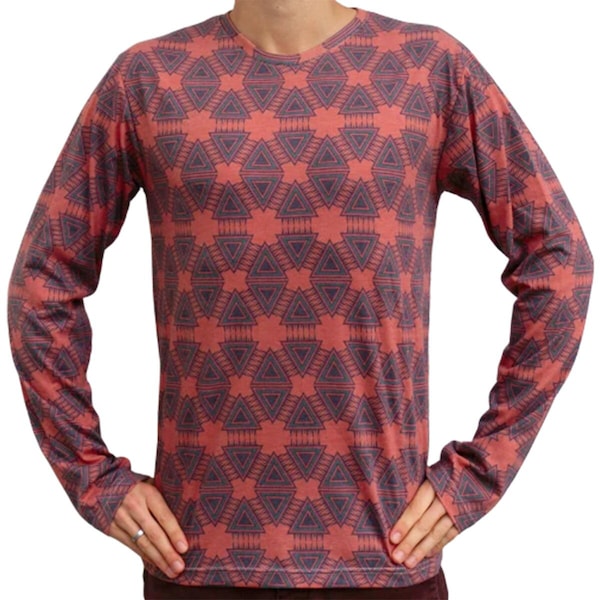 abstract scared geometry long sleeve, hippie apparel, unisex festival outfit, boho wear, streetwear, best deal gift for her/him