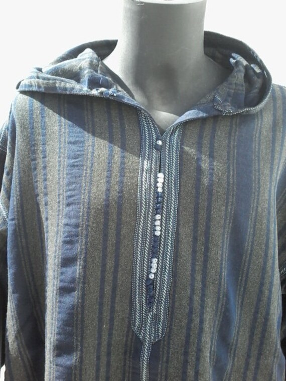 Size 54 100/% cotton Men Moroccan hooded thobe//djelleba.jubba.thobes.2018