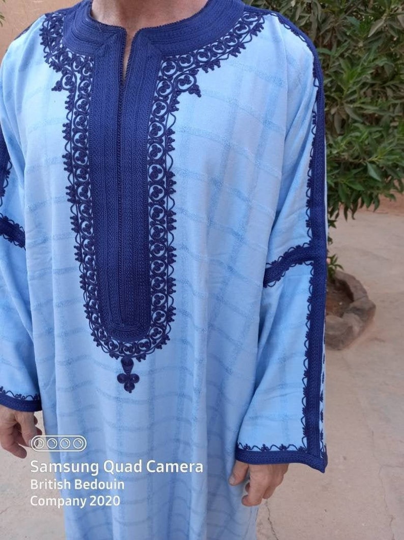 Luxury Medium weight long sleeve warm Moroccan Gandora Khandora Jalabiya Djellaba Thobe Size 57