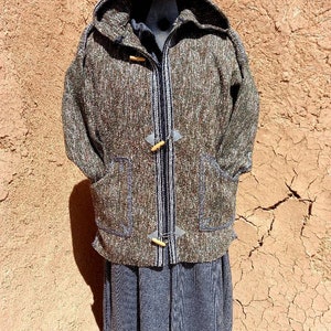 Jaqueta Djellaba Marroquina de Algodão Feita à Mão: Casaco Boho Hippie