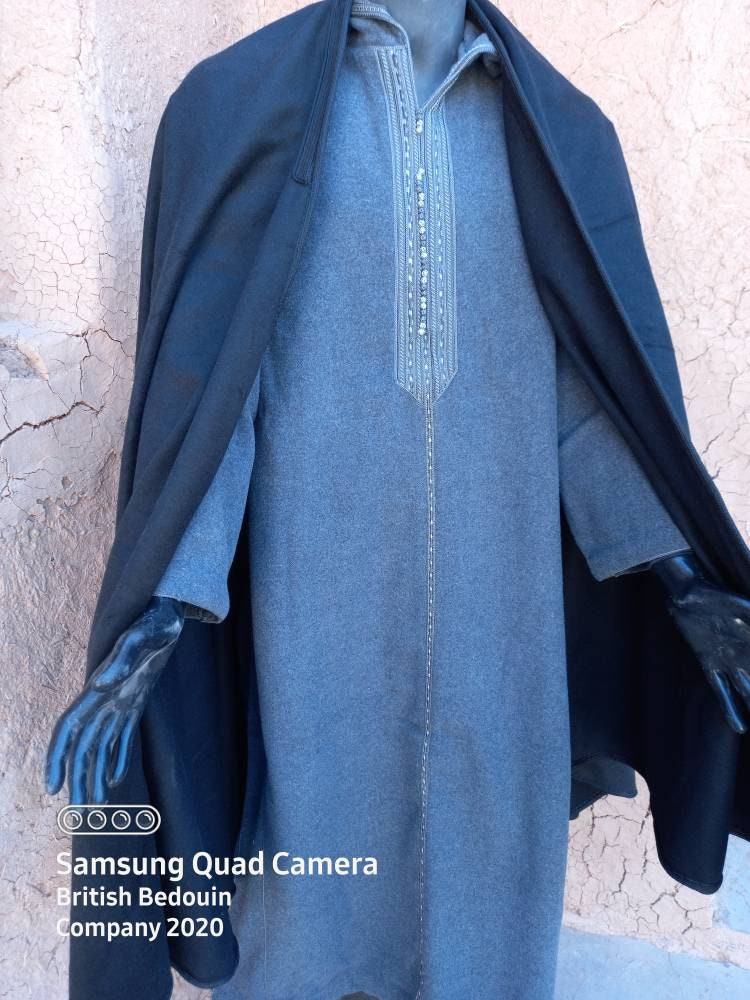 New Arrival Unique. the Only One Avail. Size 52 Wool Luxury Thick Winter Hooded Moroccan Djellaba and Winter Hooded Cape 145cm Length Etsy