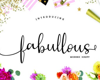 Fabullous Fonts Digital font Swirly Font Script Font Digital download swash font Handwritten font calligraphy font wedding font Cricutfont