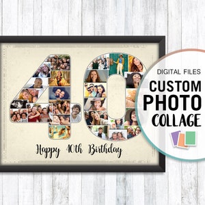 40 Geburtstag Geschenke Foto Collage Geschenk 40 Etsy