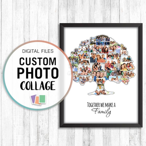 family tree collage custom family tree photo ancestry gifts photo collage gift photo collage digital file collage photo gifts jpg pdf family tree photo collage