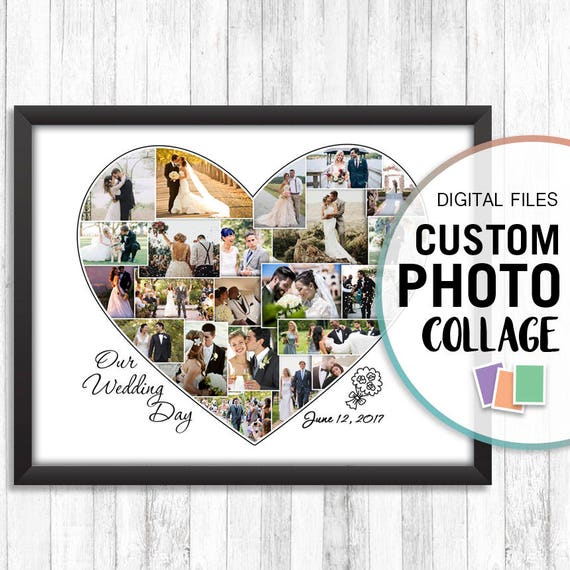 Heart Photo Collage Custom Heart Collage Wedding Photo Etsy