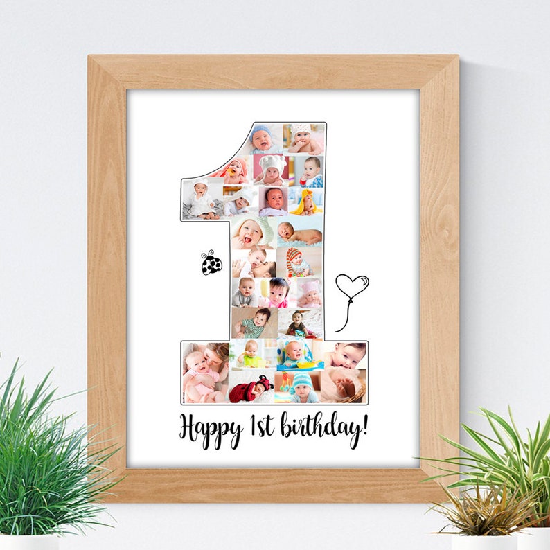 1st Birthday Photo Collage 1st Anniversary Photo Collage 1st Etsy