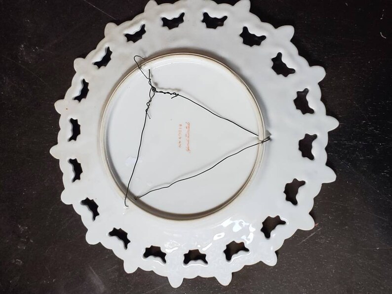 Westmoreland Milk Glass plates with fleur de lis border set of 2