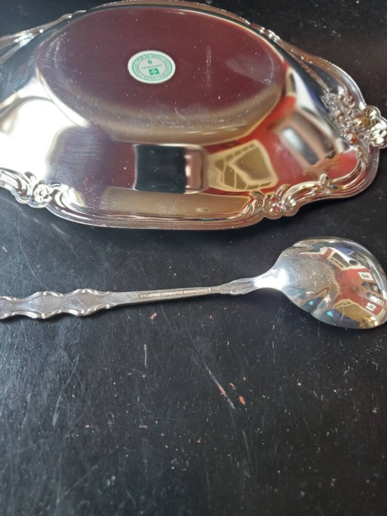 Vintage International Silver Company Orleans Silverplate Tray and Spoon Party Set