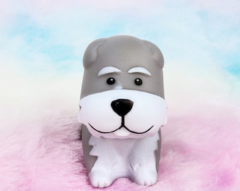 Grey Schnauzer Dog | Cute Novelty Gifts | Pet Lover | Animal Gift | Gift for Friend | Office Desk Toy | Individual Item