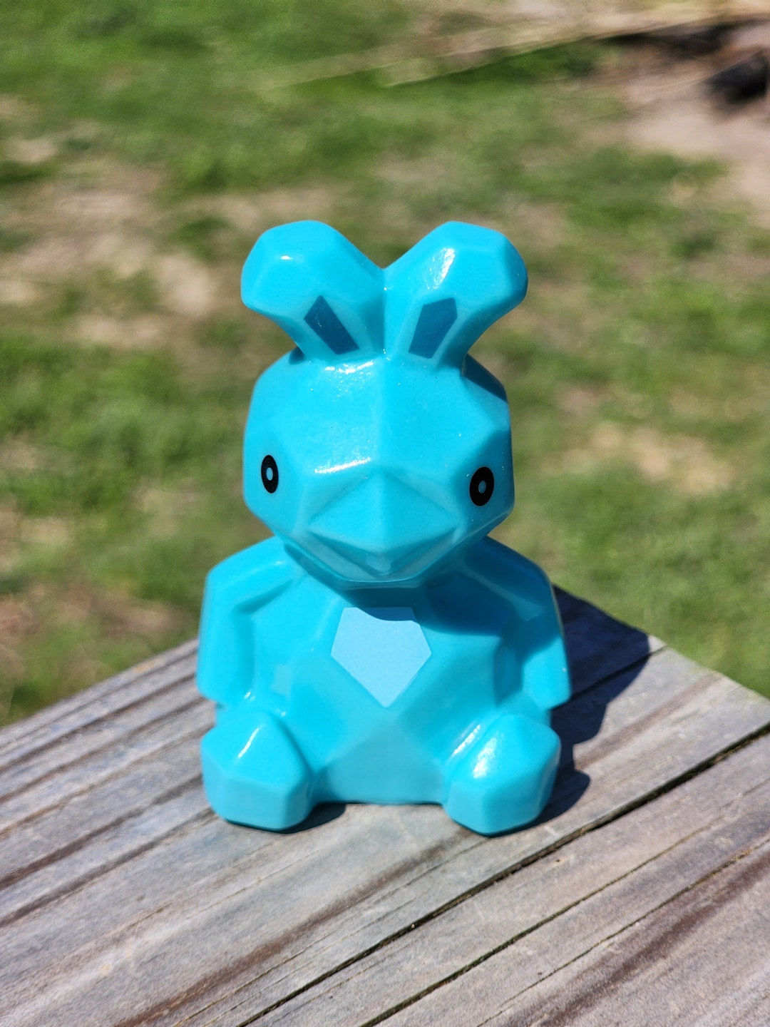 Rubber Rabit Geometric Blue Rubber Rabbit: Office Desk Toy - Etsy