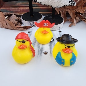 Sea Pirate Themed Yellow Rubber Duck Ducks - Red Blue Black Orange - Individuals or Pack of 3