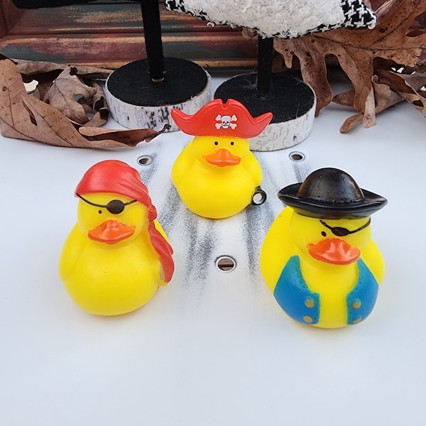 Sea Pirate Themed Yellow Rubber Duck Ducks - Red Blue Black Orange - Individuals or Pack of 3