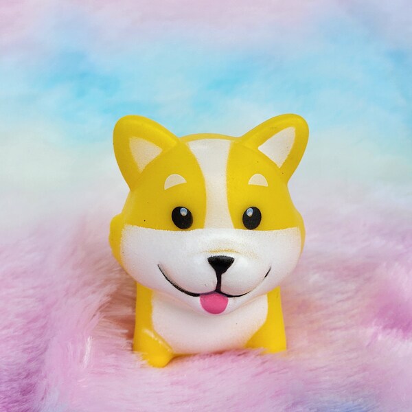 Corgi Dog Pet Animal Themed Yellow Rubber Figure Rubber Animal Animals Rubber Duck Ducks - Yellow Black White - Individual