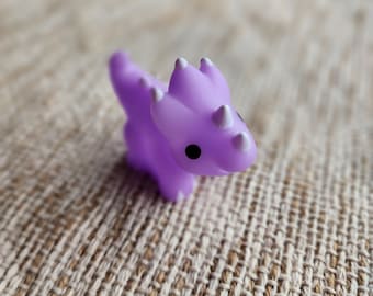 Triceratops Dinosaur Themed Purple Rubber Figure Rubber Animal Animals Rubber Duck Ducks - Purple White Black - Individual
