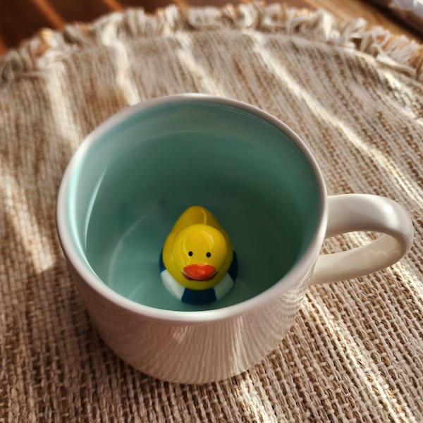 Duck Animal Mug 3D Barn Animal Ceramic Mug Cute Yellow Duck Ducks Mug Duck Lover Animal Lover Farm Animals