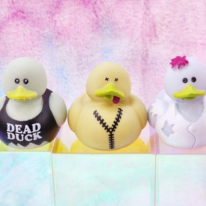 Zombie Dead Themed Rubber Duck Ducks - Grey Purple Green Black - Pack of 3