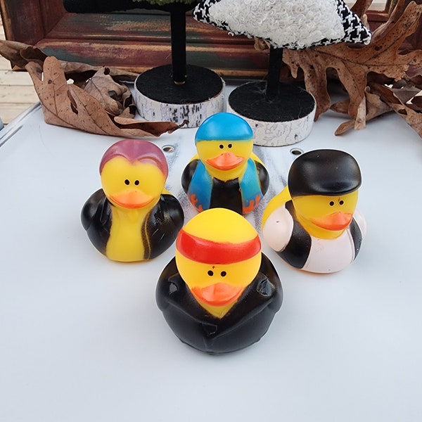 Biker Themed Yellow Rubber Duck Ducks - Red Purple Blue Black - Individuals or Pack of 4