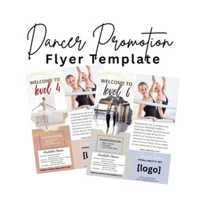 Editable Flyer Template on Canva for Dance Teacher, Dancer Promotions,