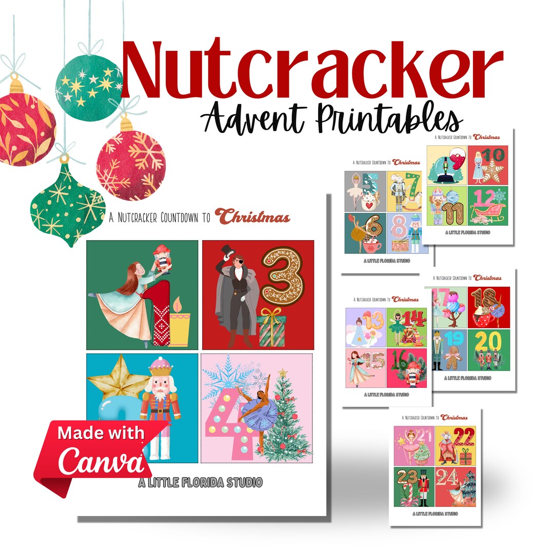 Nutcracker Christmas Advent Countdown Calendar Days Until Etsy