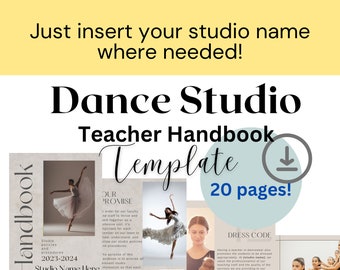 Faculty Handbook, Dance Teacher Resources, Studio Owner, Handbook Template, Digital Organizer, Ballet Handbook Design, Admin Bundle