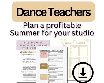 Dance Teacher Summer Planner Pages, Summer Bundle, Summer Camp Ideas and Digital Planner, Dance Studio Owner Template