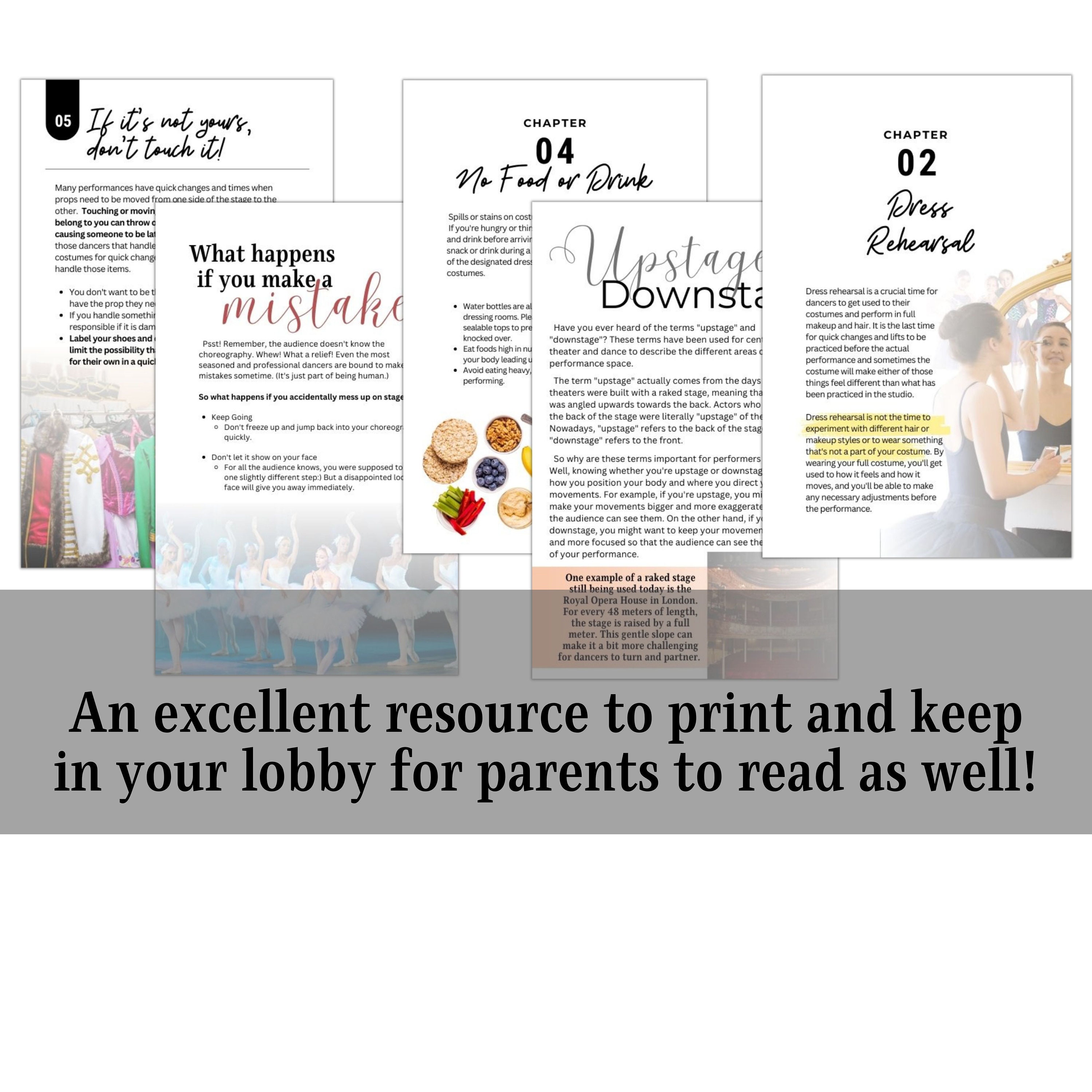 Backstage Rules EDITABLE Dance Studio, Dance Teacher Backstage Etiquette Downloadable ...