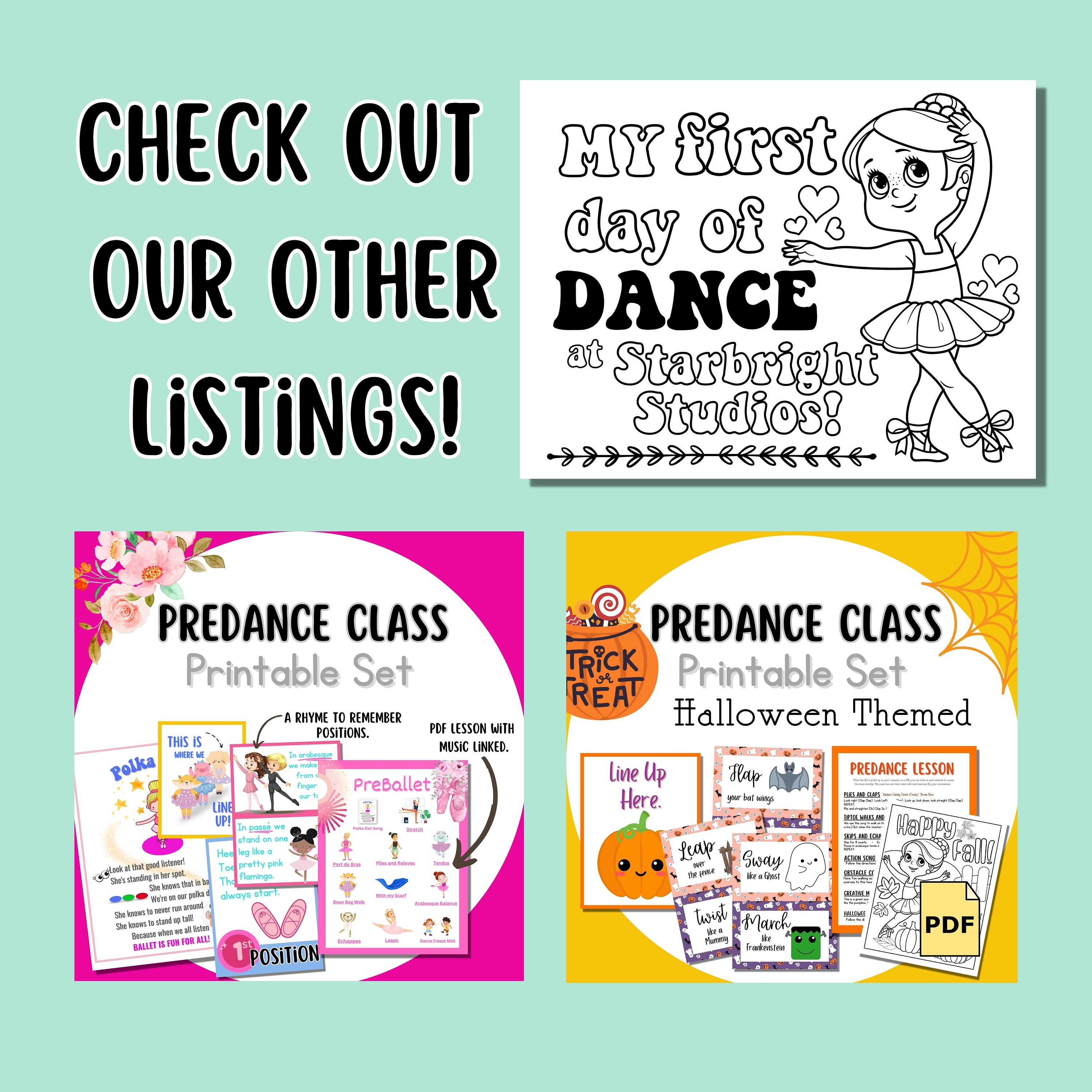 Coloring Printable First Day of Acro, Dance Teacher Resource, Lesson - Etsy