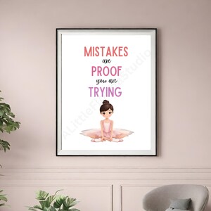 Dance Teacher Print, Growth Mindset Dancer Therapy, Ballet School Studio Digital Ballerina Wall Art for Dance Instructor, Download