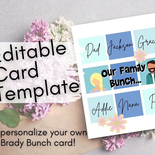 Brady Bunch Template for Mom Etsy Brady Bunch Template for Mom Etsy