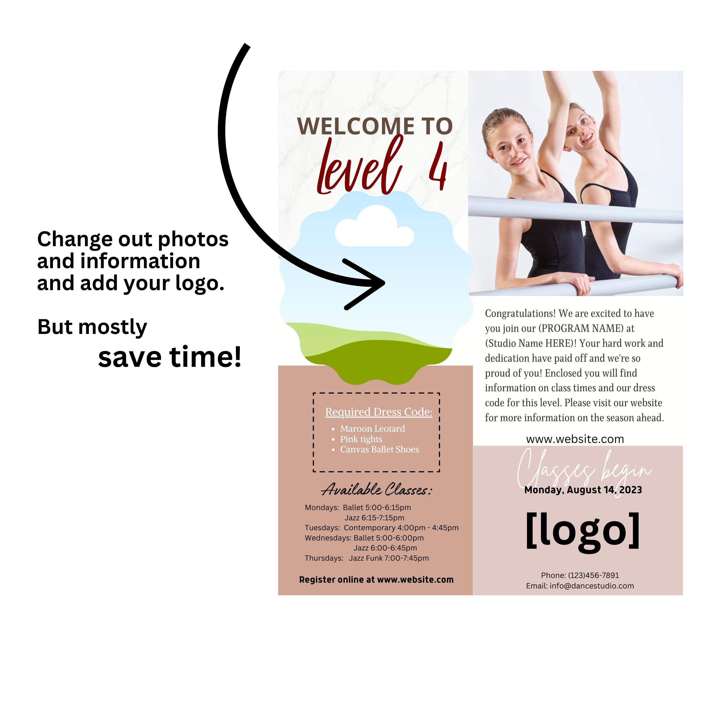 Dance Class Promotion Flyer | Editable Canva Template for Studio ...
