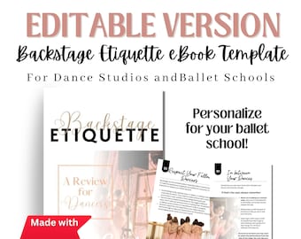 EDITABLE Dance Studio, Dance Teacher Backstage Etiquette Downloadable eBook, Studio Owner Digital Download