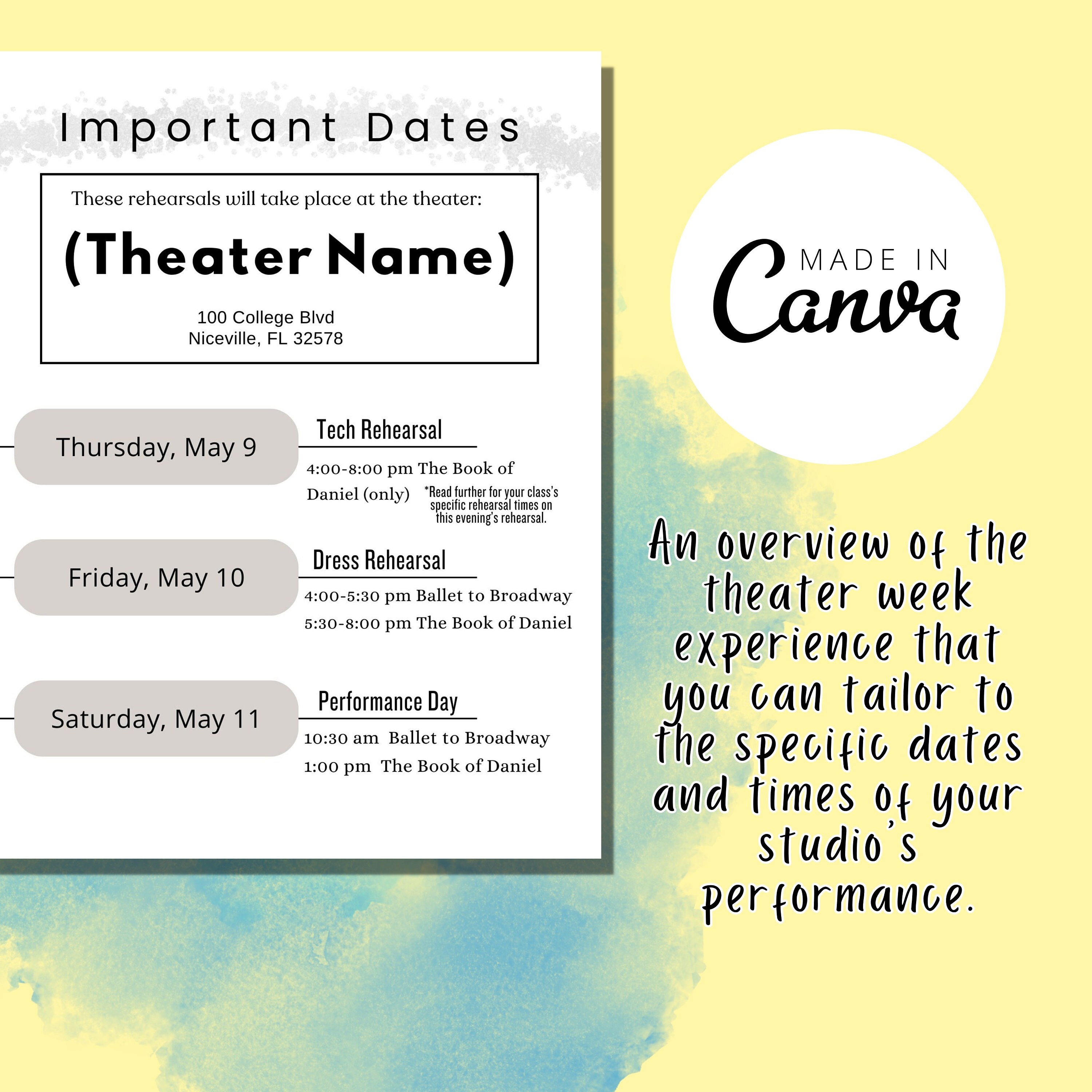 Editable Recital Newsletter, Parent and Student Performance Packet for ...
