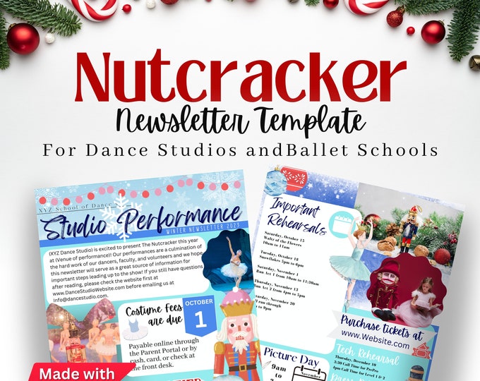 Dance Flyer Studio Ballet School - Editable Nutcracker Performance ...