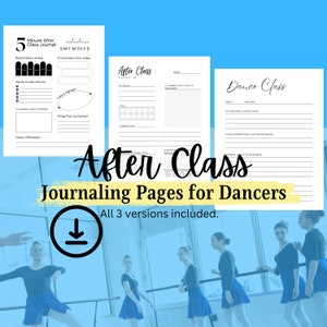 After Dance Journaling Pages, Dance Teacher Printables, Dance Templates, Dance Journal