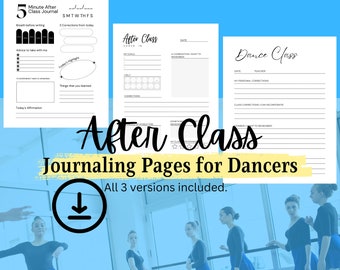 After Dance Journaling Pages, Dance Teacher Printables, Dance Templates, Dance Journal