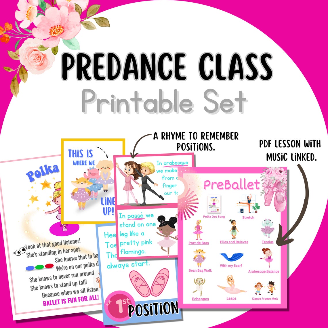 Pre Ballet Class Printables, Dance Lesson and Templates - Etsy